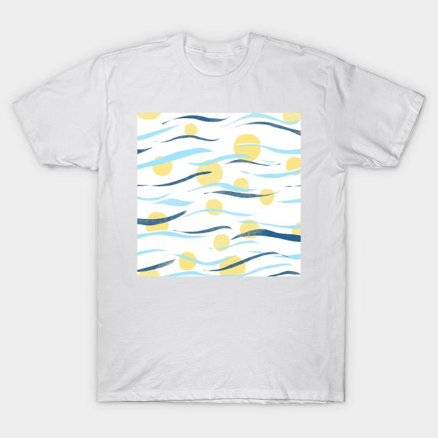 Wavy Pattern T-Shirt by Salty Siren Studios